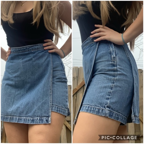 Vintage Denim - VINTAGE DENIM JEANS SKORT HIGH RISE